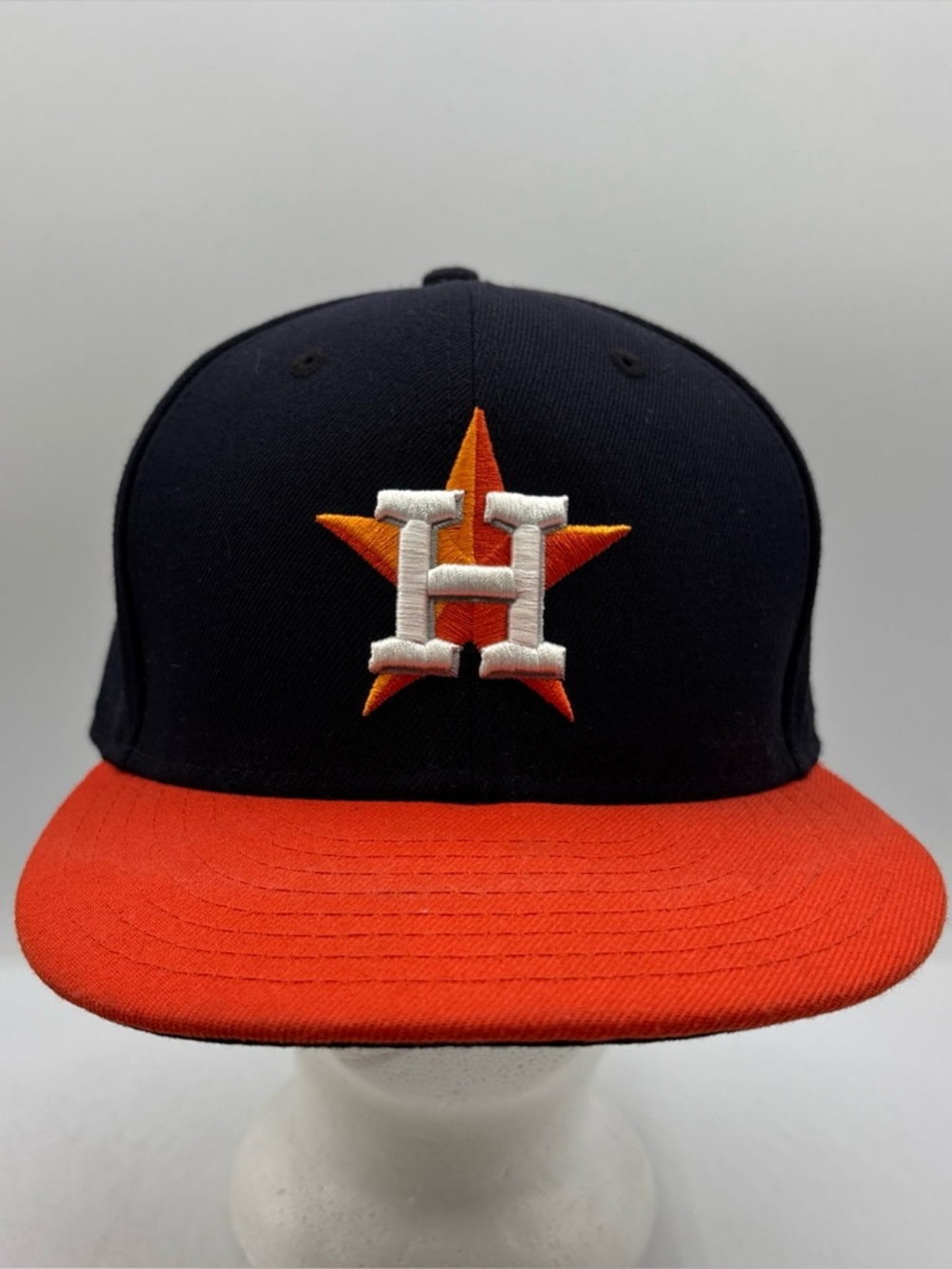 Houston Astros MLB New Era 59Fifty Size 7 1/4 Authentic Navy/Orange Fitted Hat